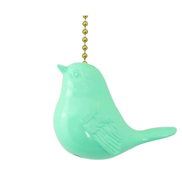 Ceiling Fan Pull Teal Blue Bird Ceiling Fan Light Dimensional Pull Resin - Picture 1 of 4
